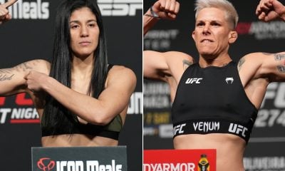 Ketlen Vieira encara Macy Chiasson em evento do UFC em fevereiro de 2025.