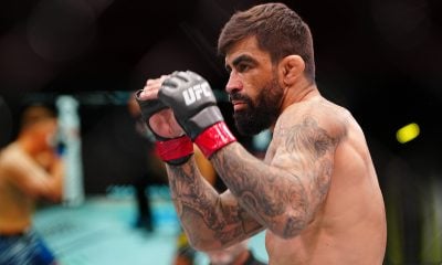 Elizeu Capoeira concentrado durante sua luta no UFC Vegas 100