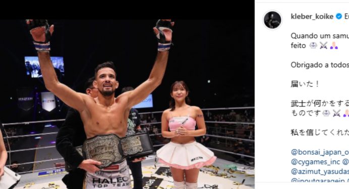 Brasileiro recupera cinturão do Rizin em luta que começou em 2024 e terminou em 2025