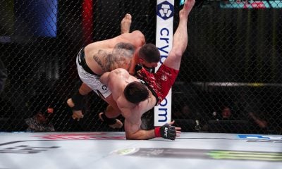 Bruno Lopes aplica queda em Magomed Gadzhiyasulov no UFC Vegas 101.