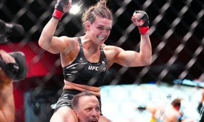 Mackenzie Dern celebra vitória no UFC Vegas 101