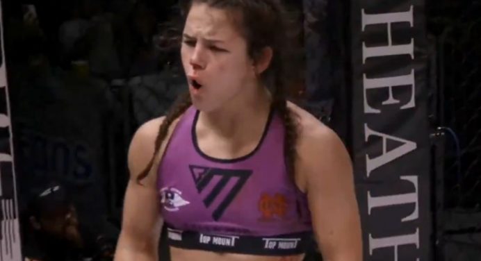 Filha de ex-campeão do UFC vence com finalização rara e segue invicta no MMA