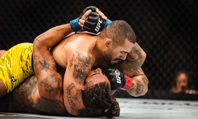 Vitor Petrino trabalha por cima na montada em luta contra Austen Lane