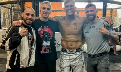 Jean Silva, Pablo Sucupira, Caio Borralho e Maurício Ruffy no QG da Fighting Nerds