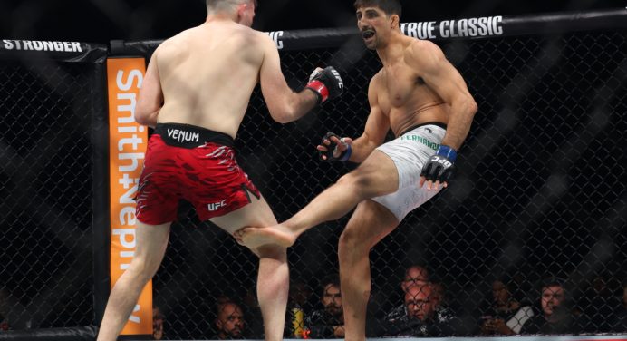 À la José Aldo, Kauê Fernandes detona pernas do rival e o deixa de cadeira de rodas