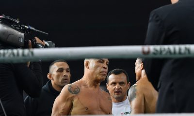 André Dida, de branco, observa a encarada entre Wanderlei Silva e Popó