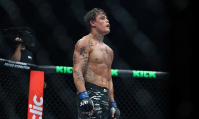 Caio Borralho durante luta contra Imavov no UFC Paris