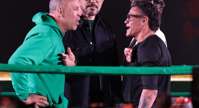 Clima quente! Popó e Wanderlei Silva batem boca na coletiva do Spaten Fight Night 2