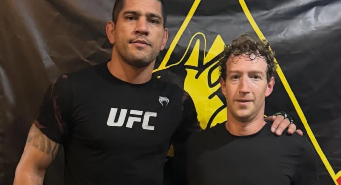 Campeão do UFC, Alex Poatan realiza treino com Mark Zuckerberg; veja