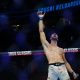 Yousri Belgaroui celebra sua vitória no UFC Canadá
