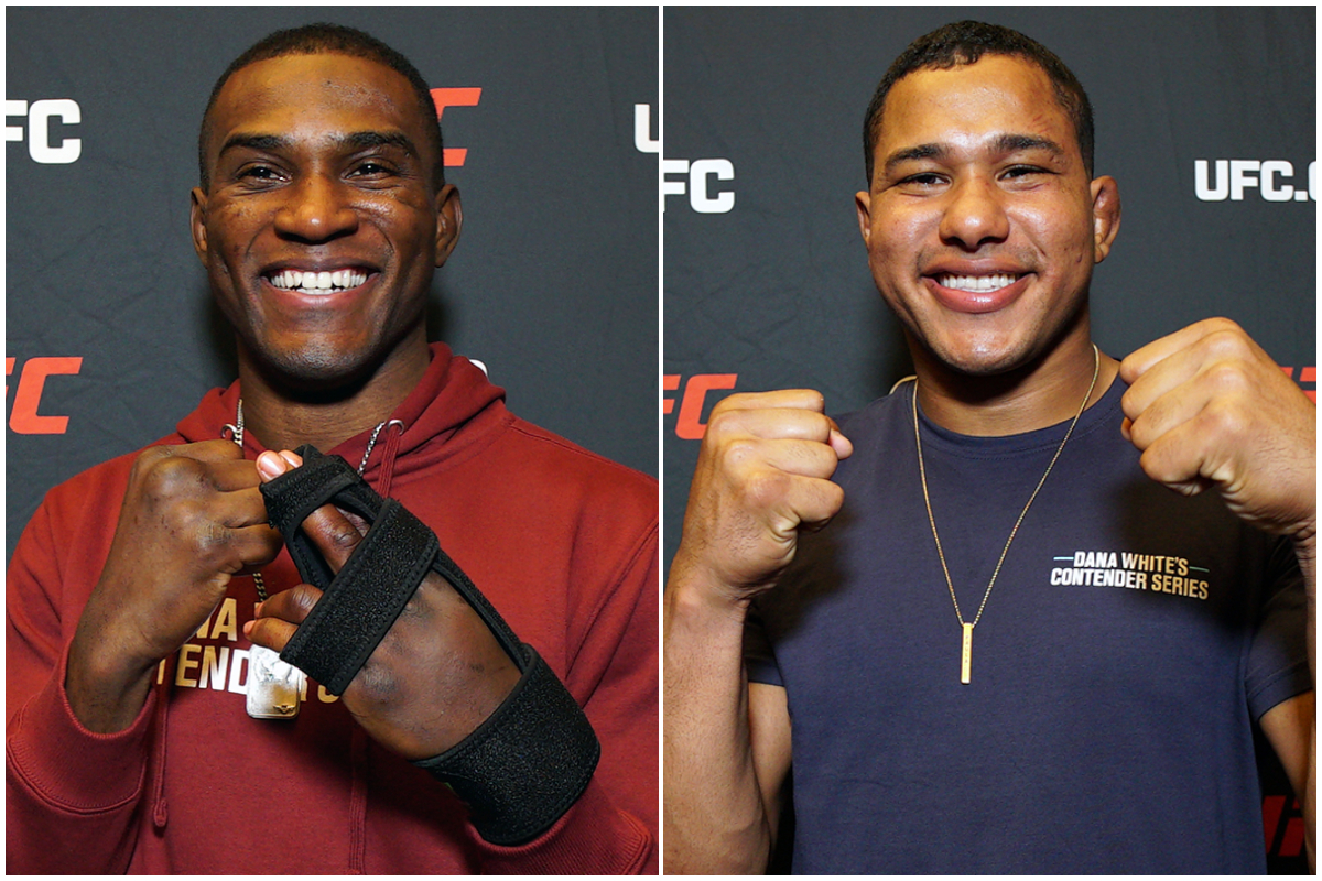 Sorridentes, Michael Oliveira e Levi Rodrigues Jr celebram desempenho no Contender Series