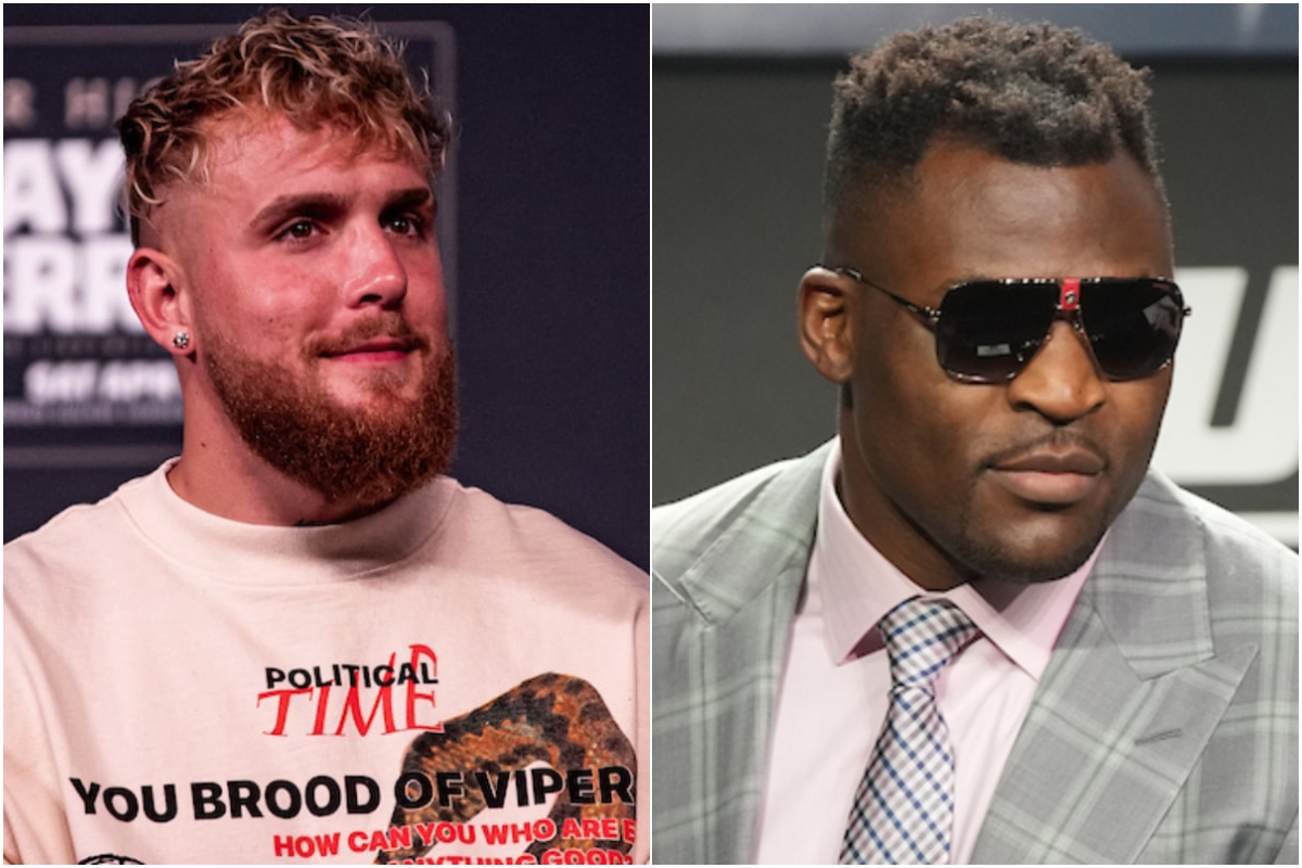 Jake Paul e Francis Ngannou em montagem