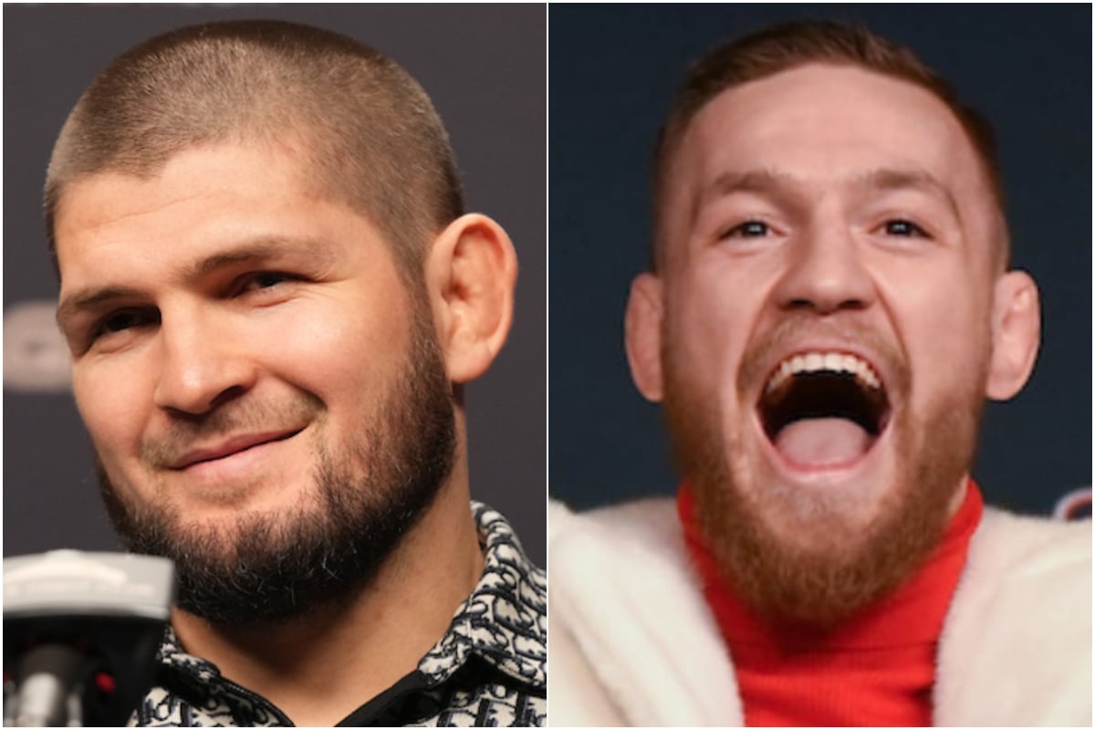 Khabib Nurmagomedov e Conor McGregor em montagem