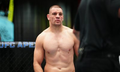 Ante Delija durante luta no UFC Vegas 110