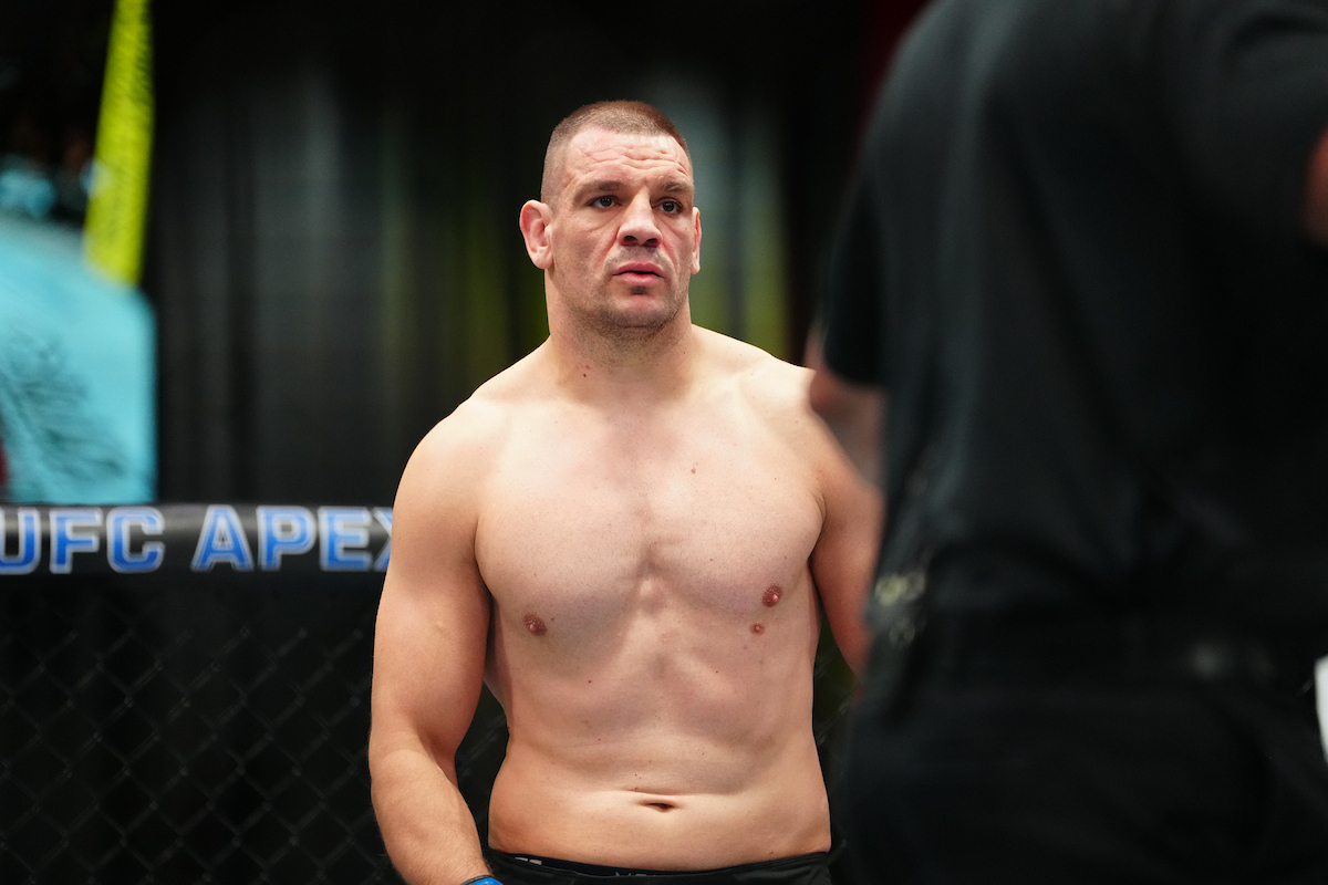 Ante Delija durante luta no UFC Vegas 110