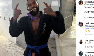 Baco Exu do Blues comemora o título no AJP Tour Salvador e a graduação à faixa-azul de jiu-jitsu