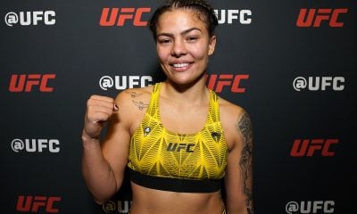 Luana Santos posa para foto após vencer no UFC Vegas 112
