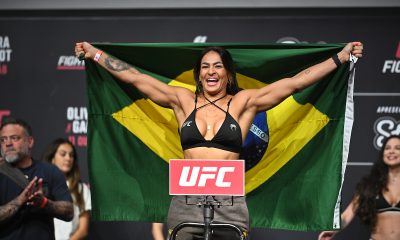 Bia Mesquita na pesagem cerimonial do UFC Rio