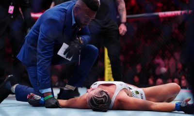 Apagada, Maycee Barber recebe atendimento médico no UFC Seatlte