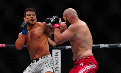 Azamat Murzakanov e Paulo Borrachinha durante duelo no UFC 327